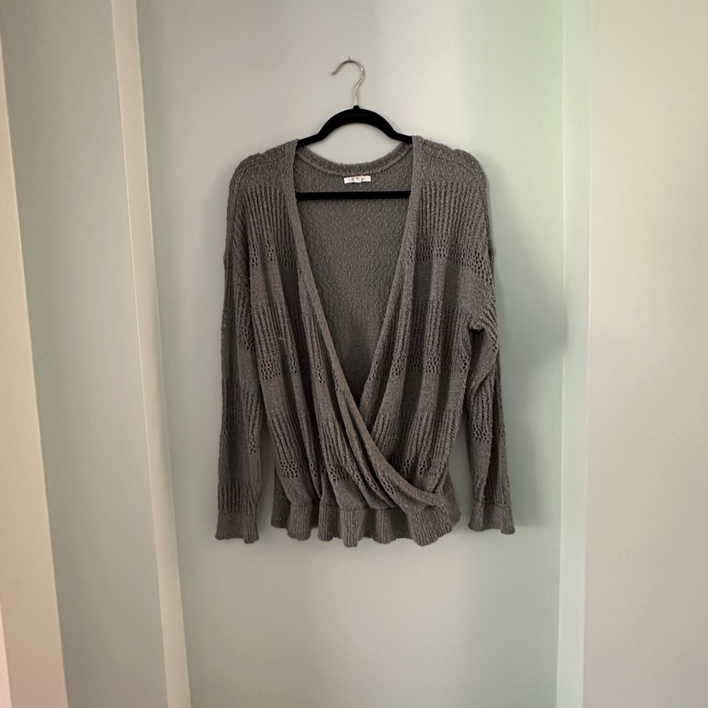 Lightweight Green Women's  V-neck Sweater